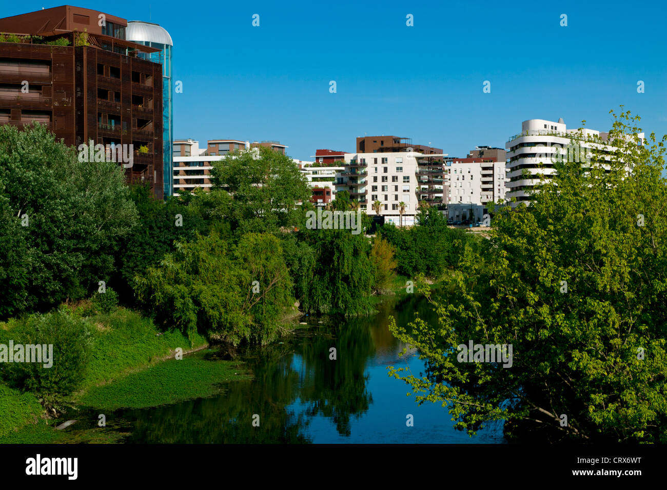 The Lez River, Montpellier,Herault, France Stock Photo