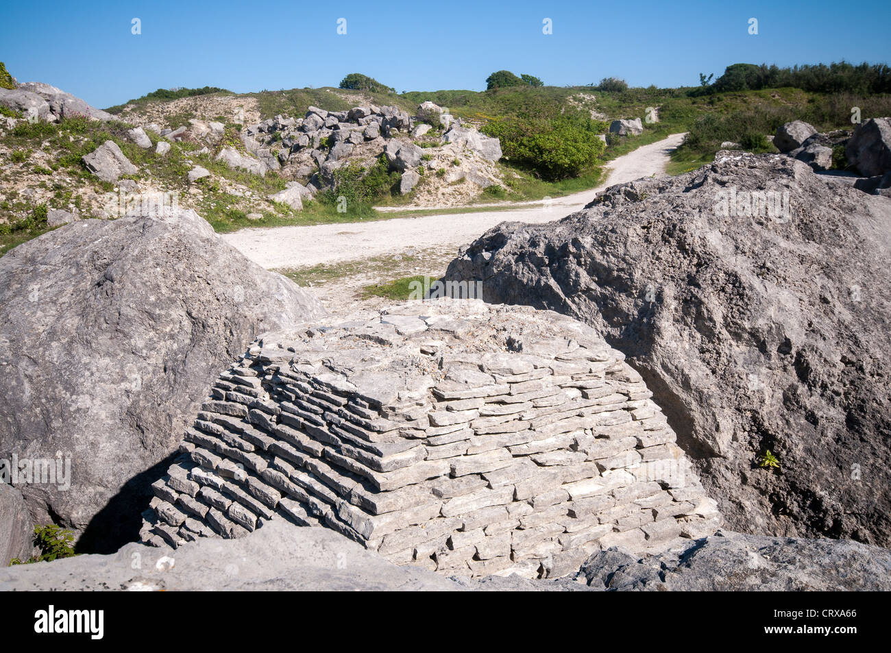 Stone sculpture at Tout Quarry Nature Reserve and Sculpture Park