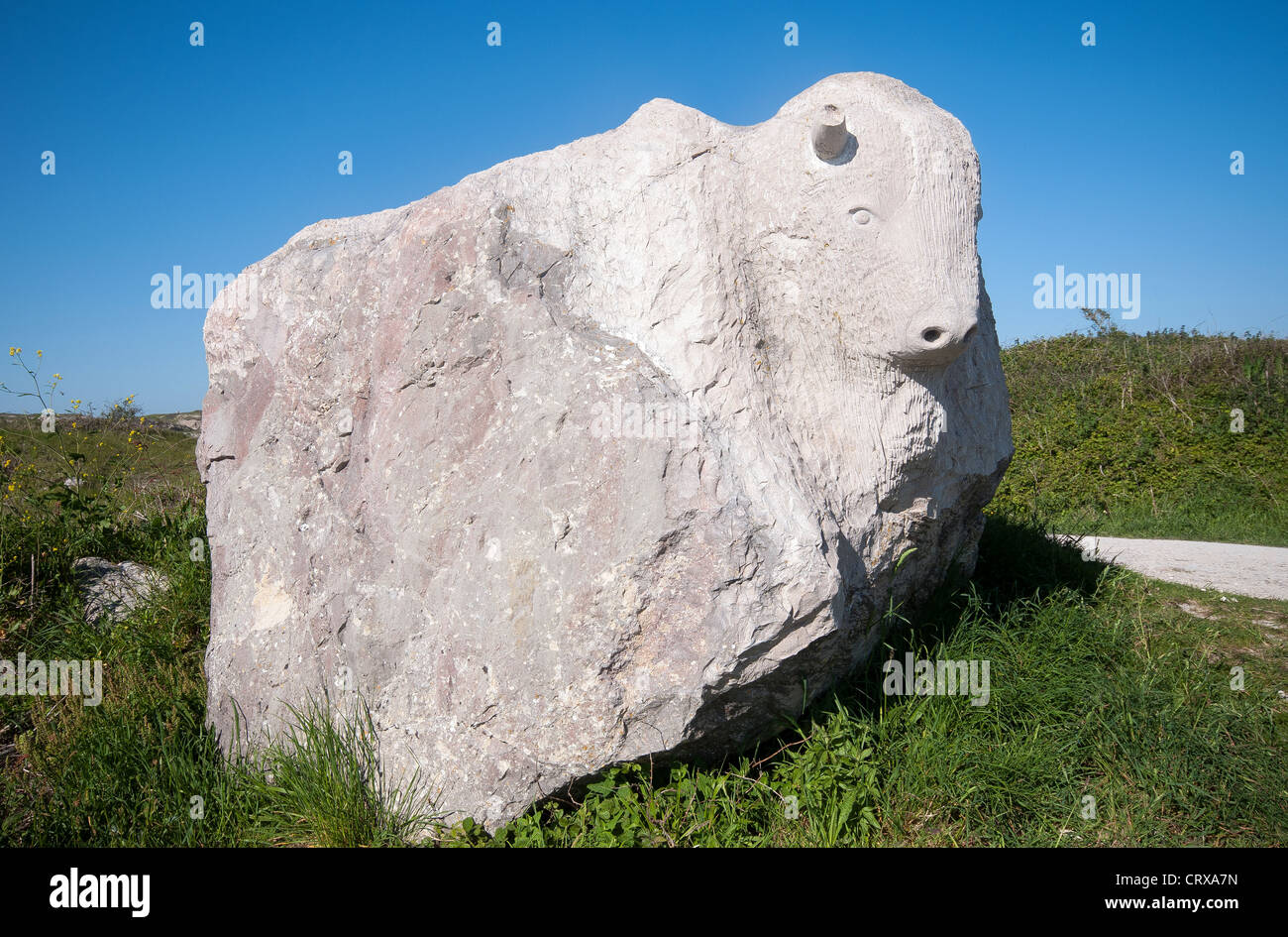 Stone sculpture at Tout Quarry Nature Reserve and Sculpture Park