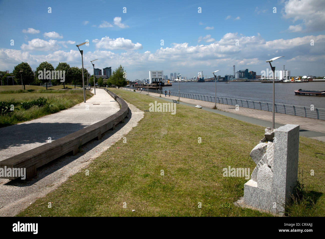 riverside park river thames woolwich london england Stock Photo