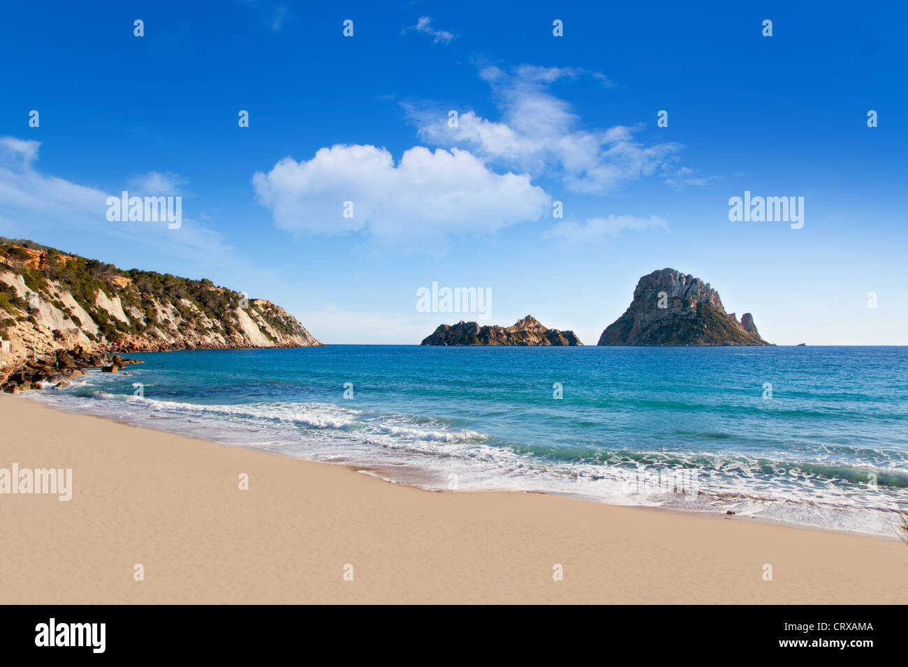 Es vedra island of Ibiza view from Cala d Hort in Balearic islands Stock Photo