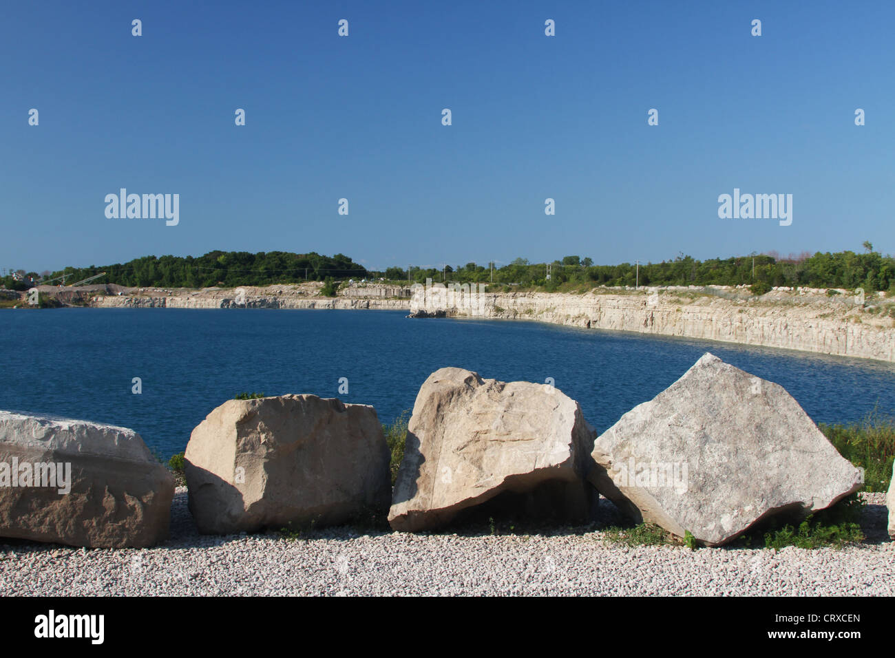 Stone Quarry now filled with water. Kelleys Island, Ohio, USA Stock