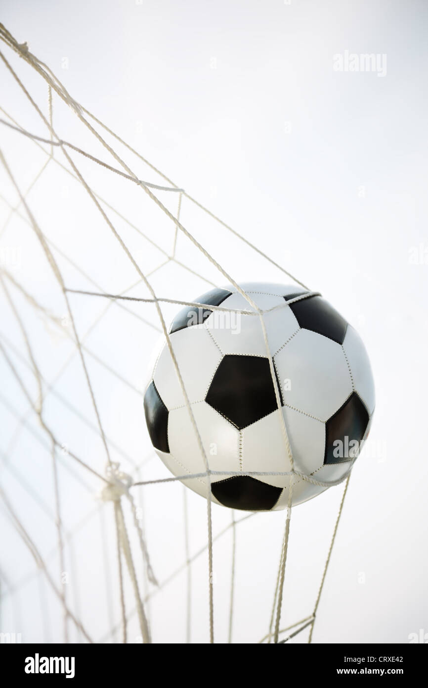Soccer Ball Going Into Goal Net Stock Photo Alamy