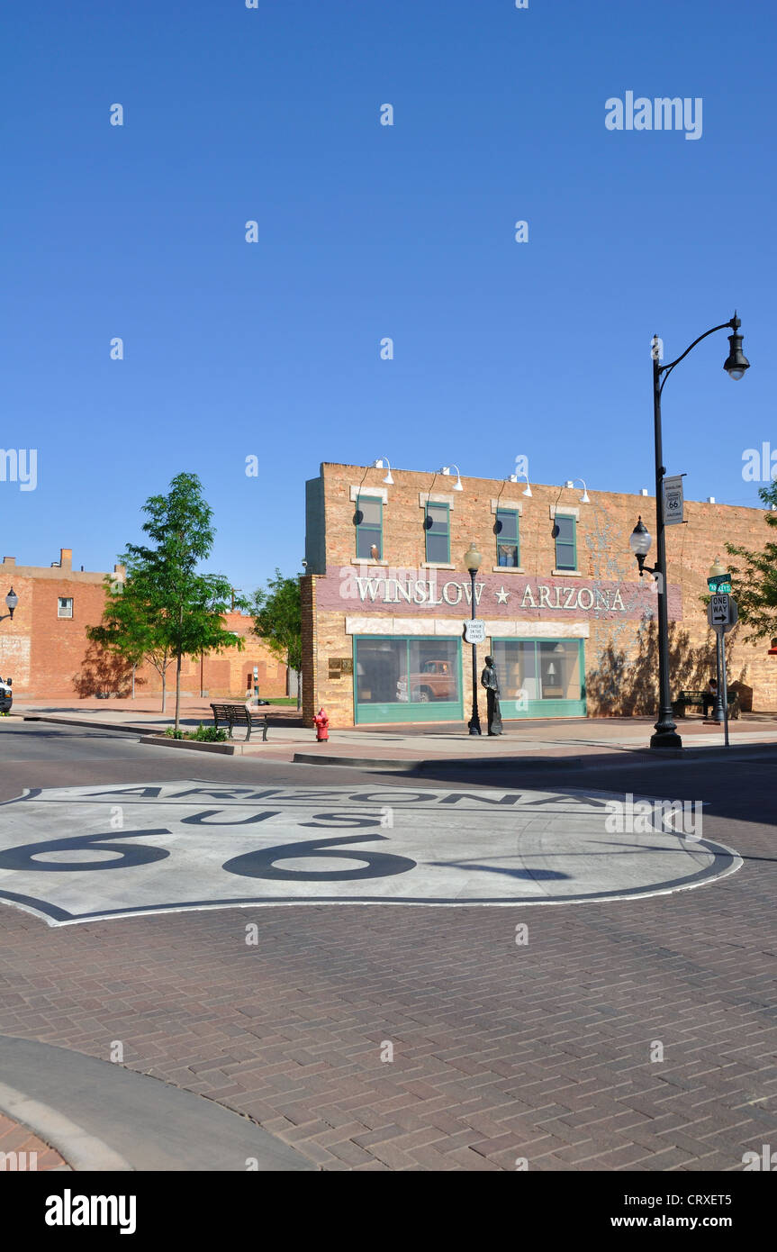 Historic Route 66, Winslow, Arizona "Standin' on the Corner" monument