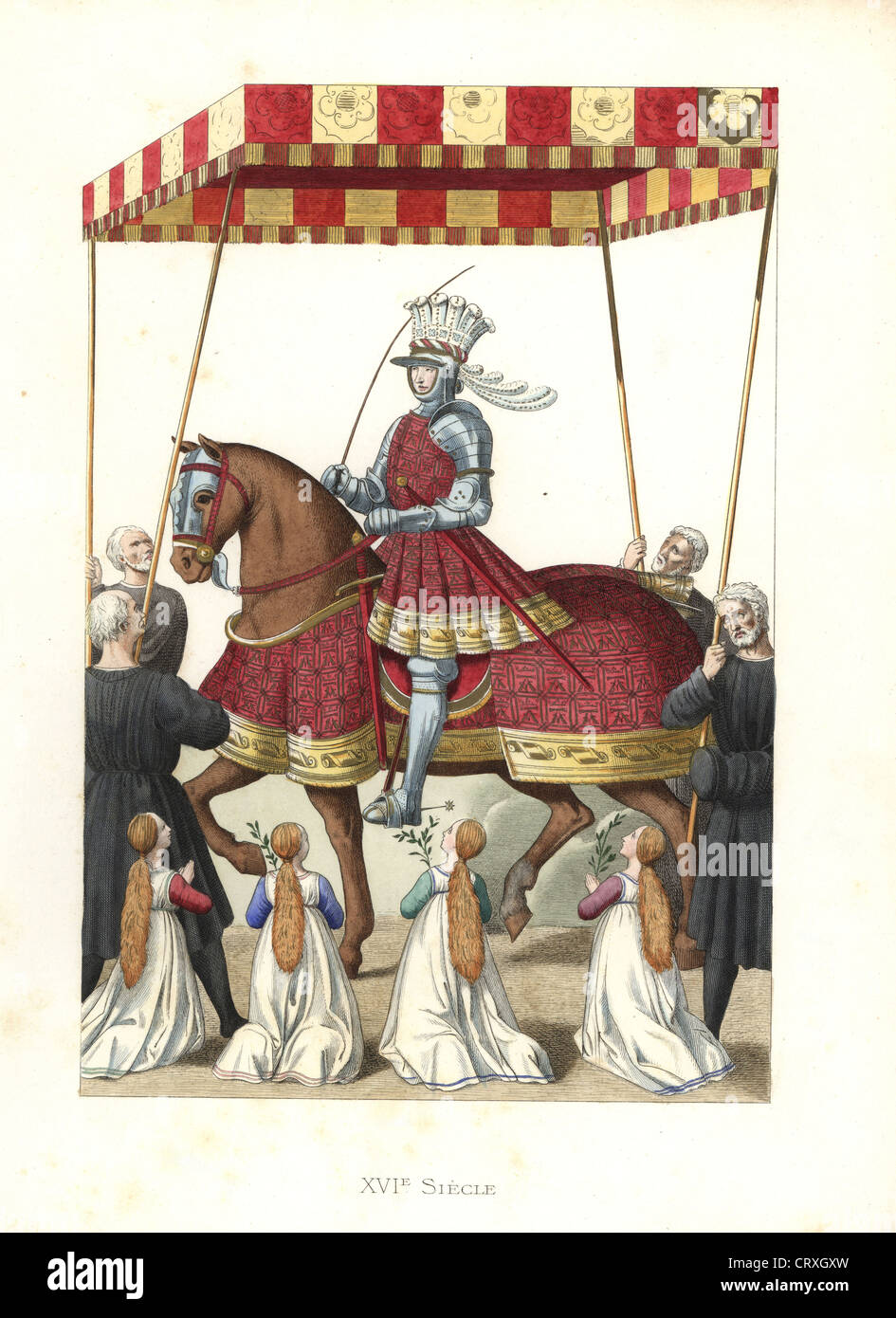 King Louis XII of France, from a miniature painting by Jean Marot or Desmarts. Stock Photo