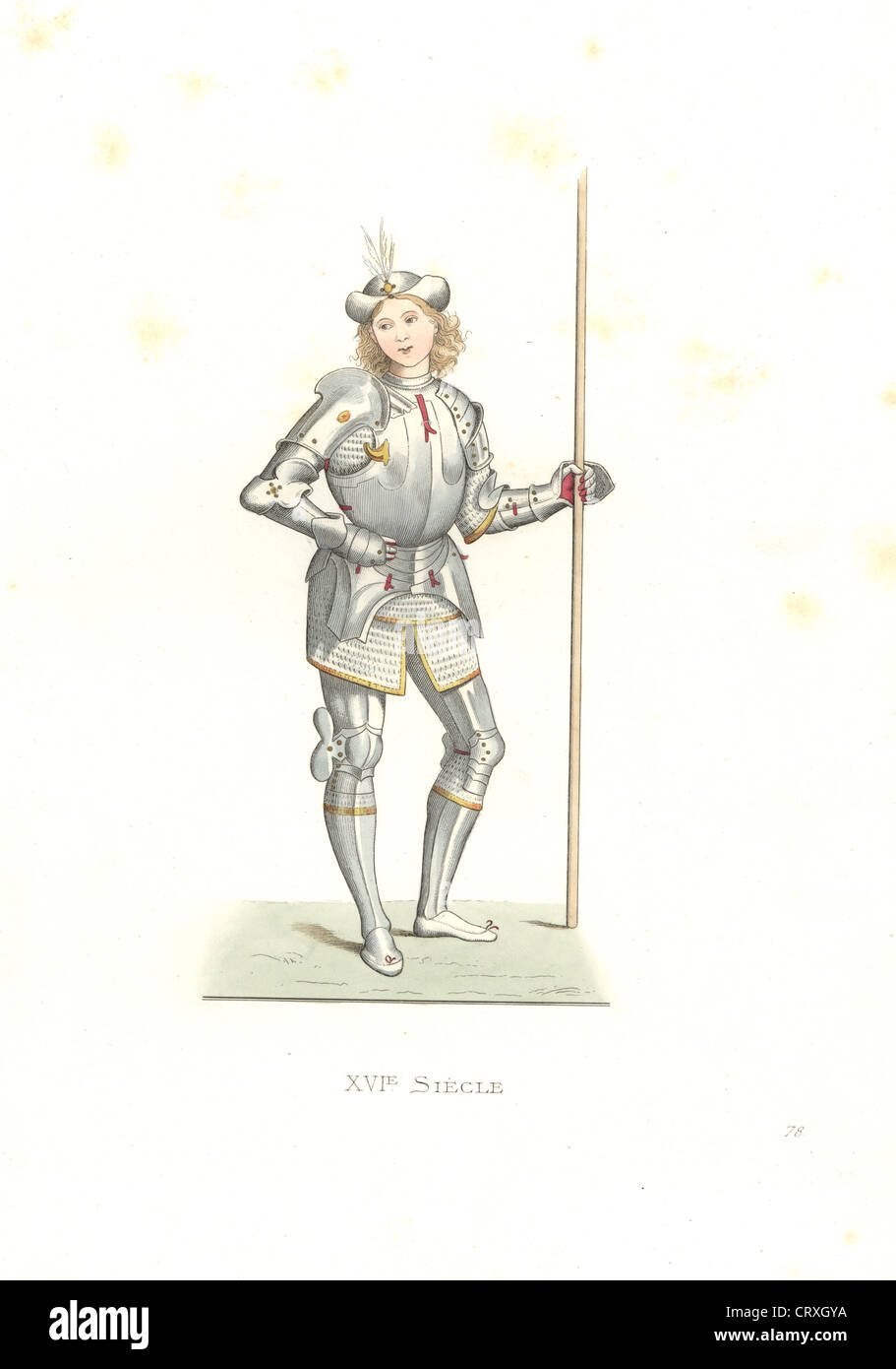 Italian man of arms, 16th century, after an illustration by Italian artist Bernardino di Benedetto, il Pinturicchio. Stock Photo
