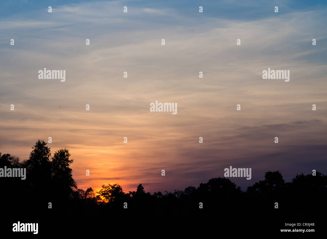 sunset sky in the nature Stock Photo - Alamy
