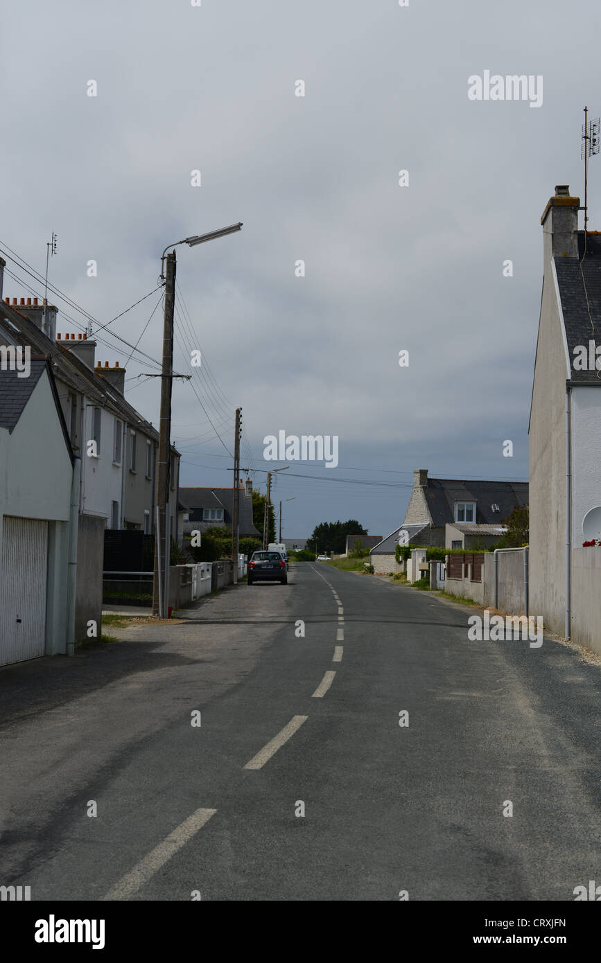 Street in Penmarch Bretagne France Stock Photo