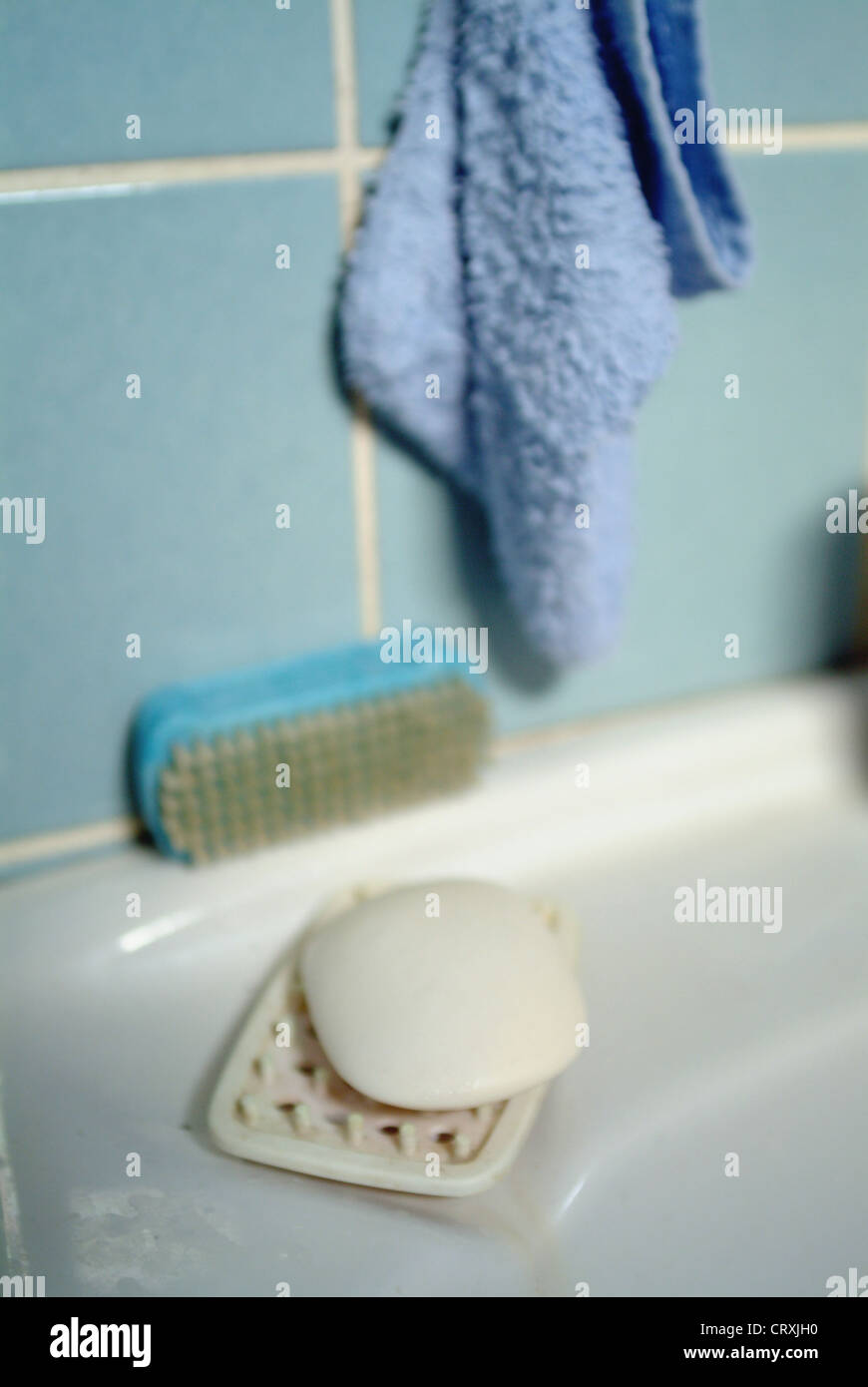 Standard sink with utensils Stock Photo Alamy