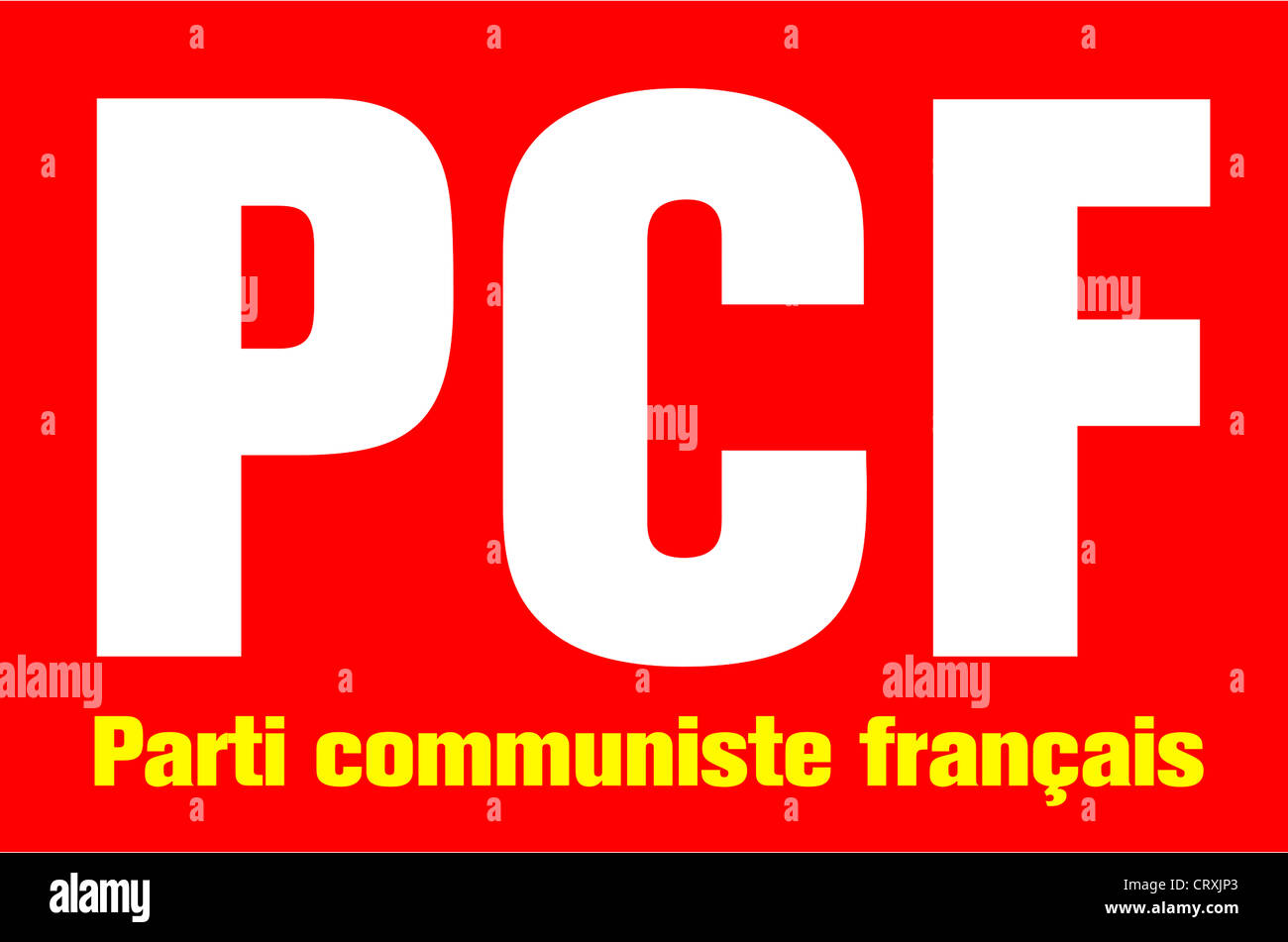 Logo of the French communist party PCF - Parti communiste francais. Stock Photo
