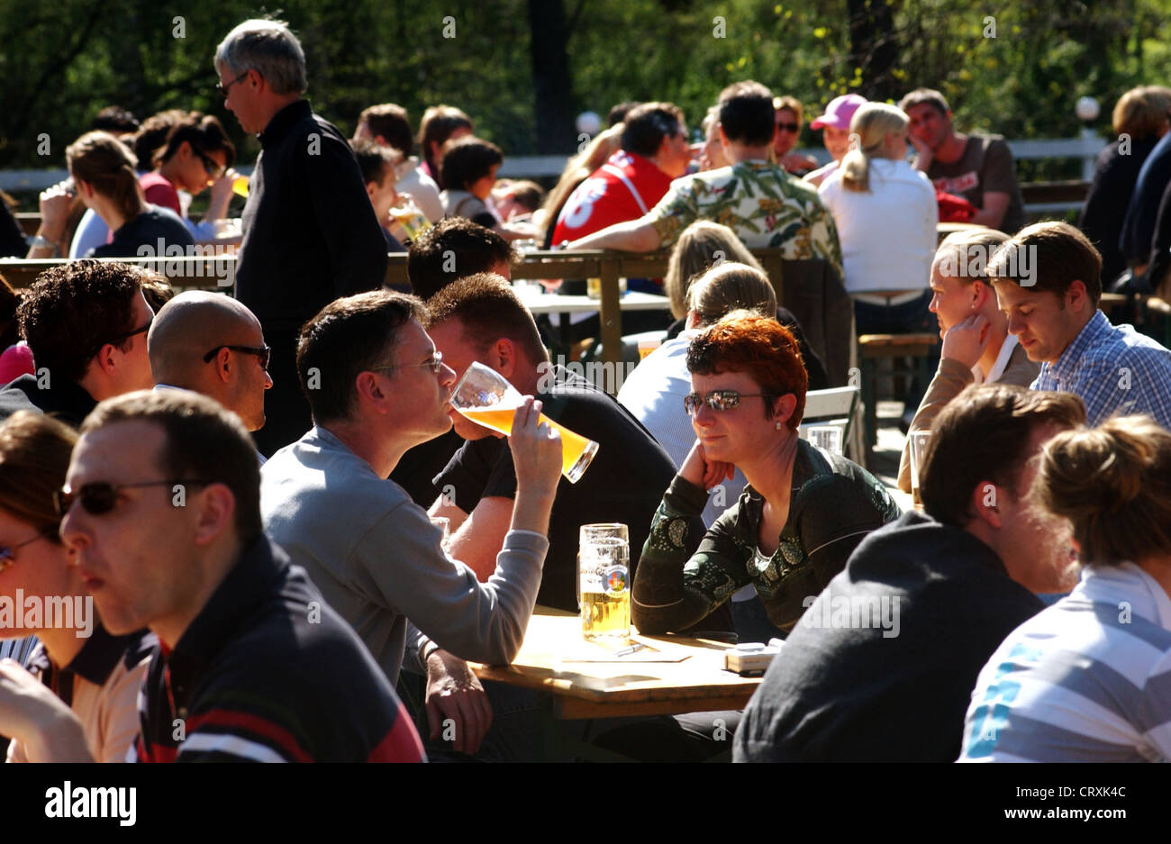 Beer garden in Berlin-Tiergarten Stock Photo