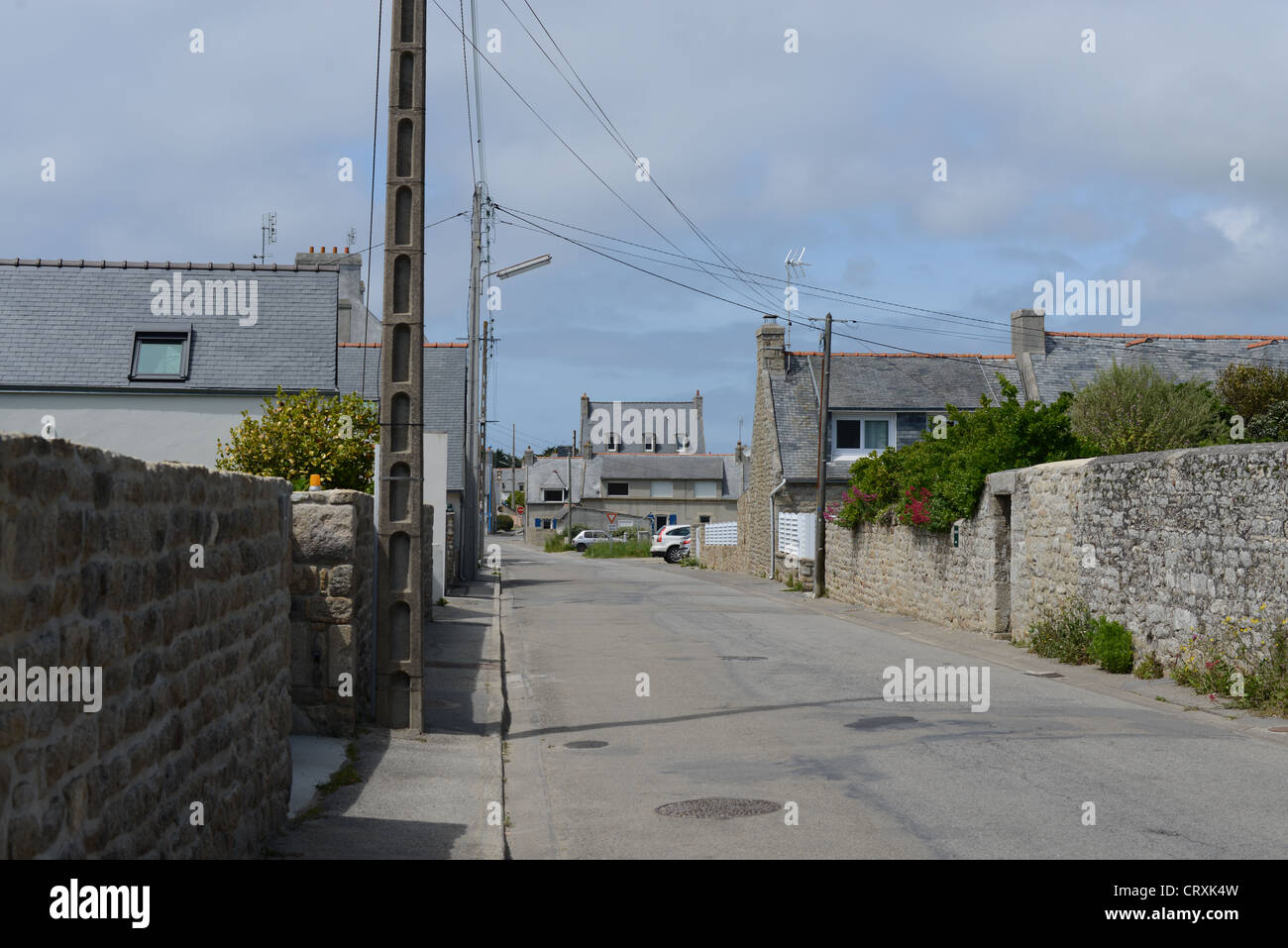 Street in Penmarch France Bretagne Stock Photo