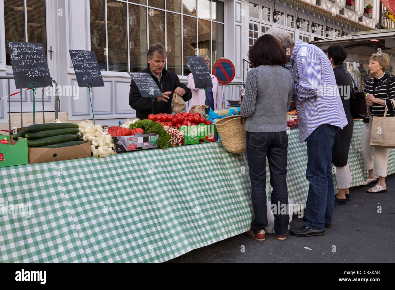 Sunday market at Lyons-la-Foret, Normandy, France Stock Photo