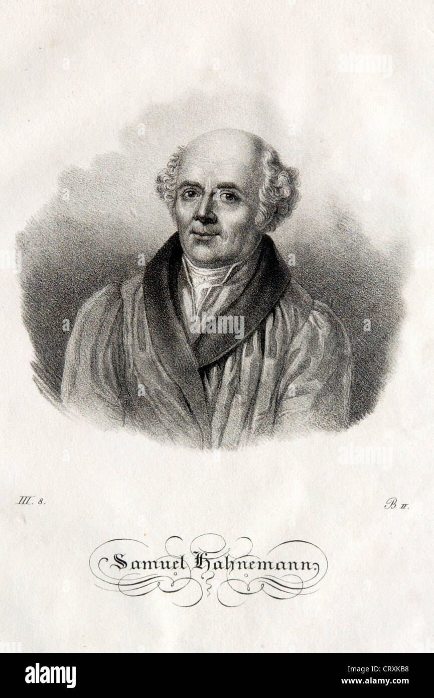 Samuel Hahnemann, founder of the homeopathy Stock Photo