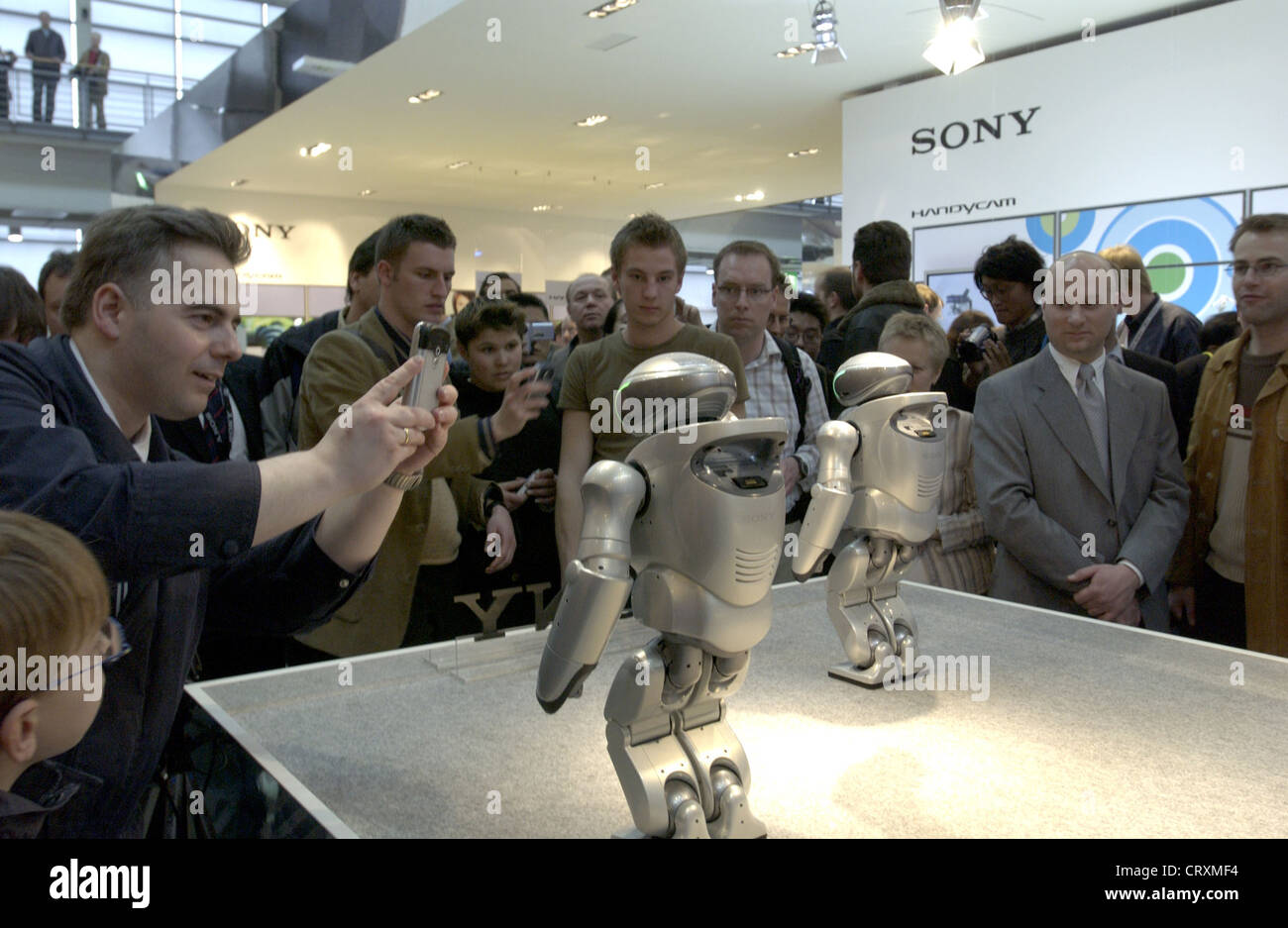 QRIO Sony Dream Robot, Cebit 2004 Stock Photo