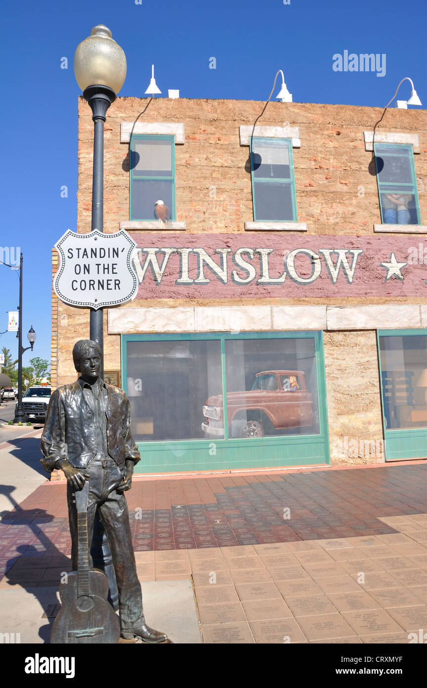 Historic Route 66, Winslow, Arizona "Standin' on the Corner" statue