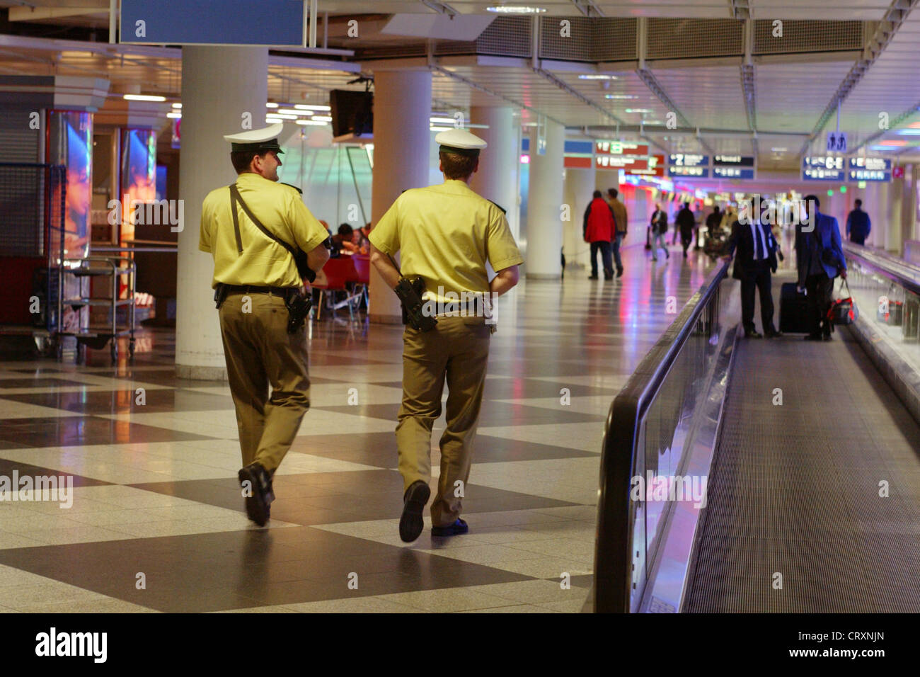 Policemen in a gear of Muenchen airport Stock Photo