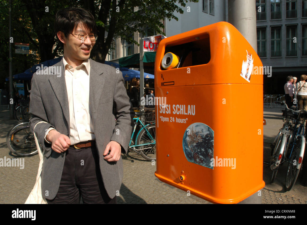 Talking trash can of the BSR, Berlin Stock Photo Alamy