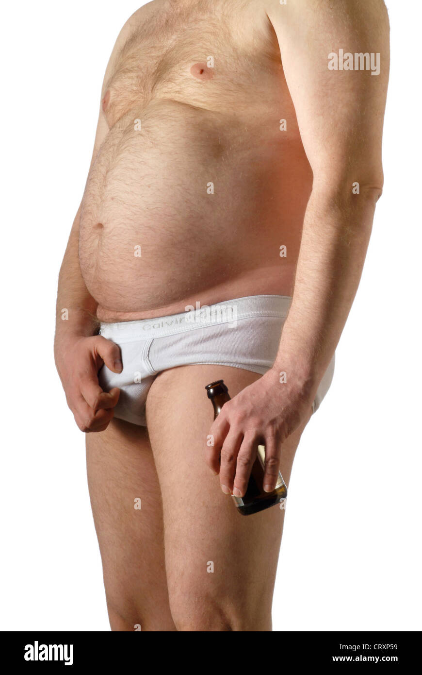 fat man in white underwear keeps the sex Stock Photo Alamy