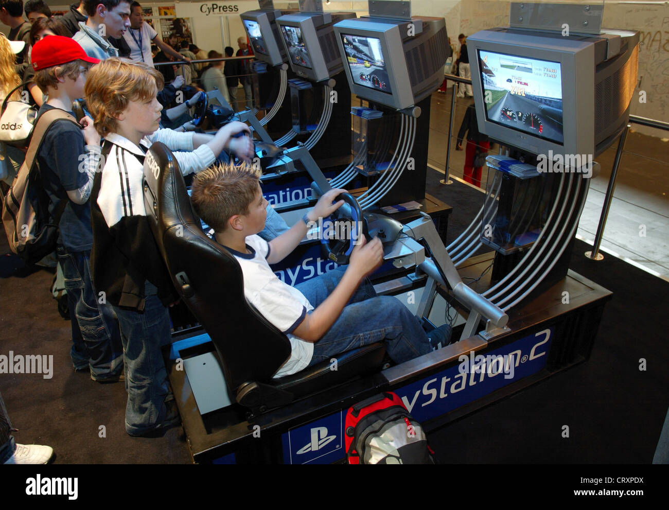 Sony Playstation 2 at the youth fair in Essen YOU Stock Photo