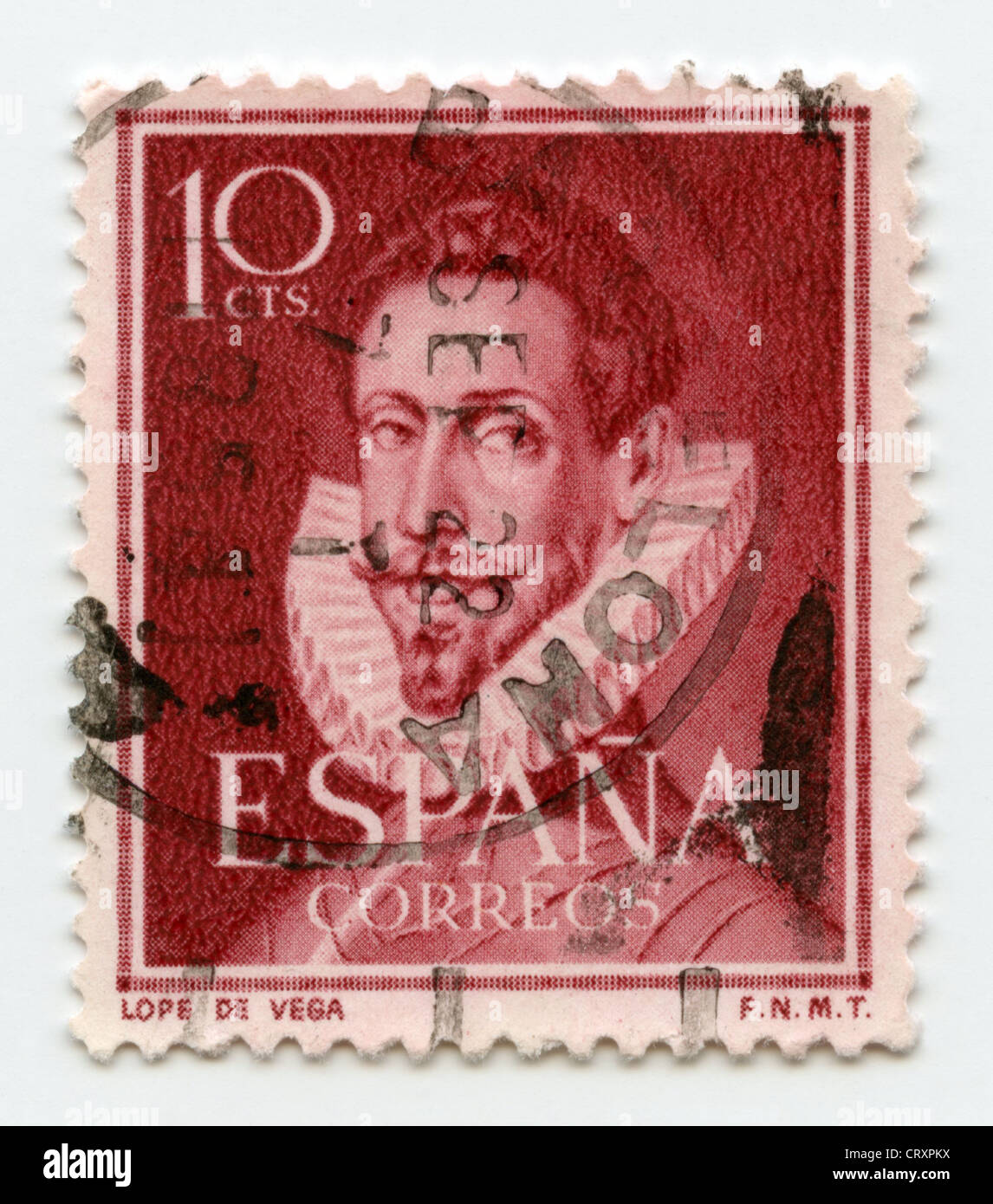 Spain postage stamp - Lope de Vega, Spanish playwright and poet Stock Photo