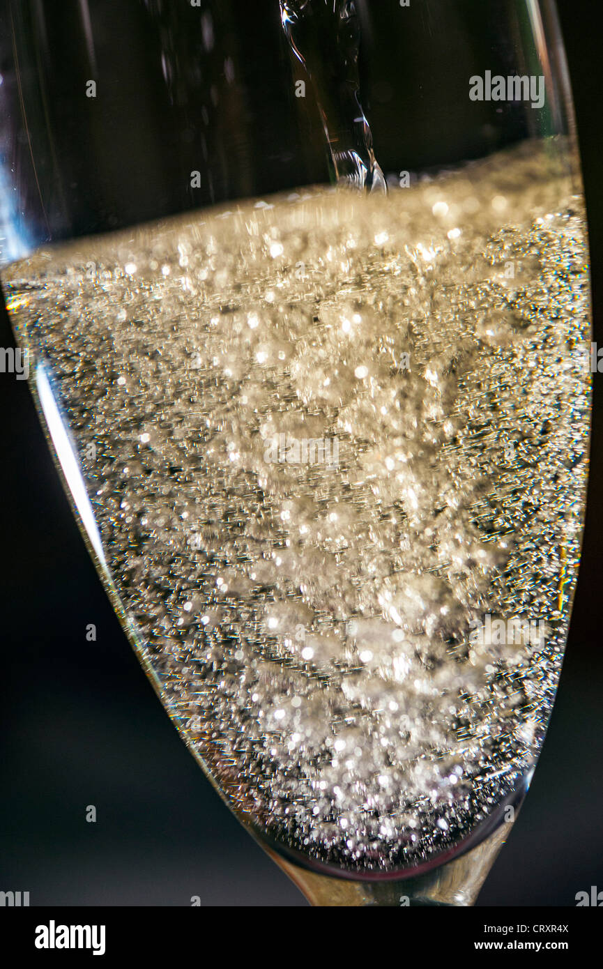 Europe Italian sparkling wine bubbles in a glass Stock Photo