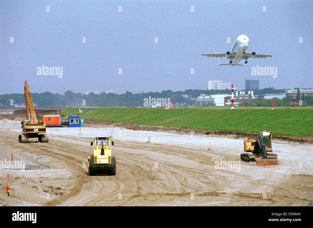 Flybus Spring Construction Construction on the grounds of Airbus Stock Photo - Alamy