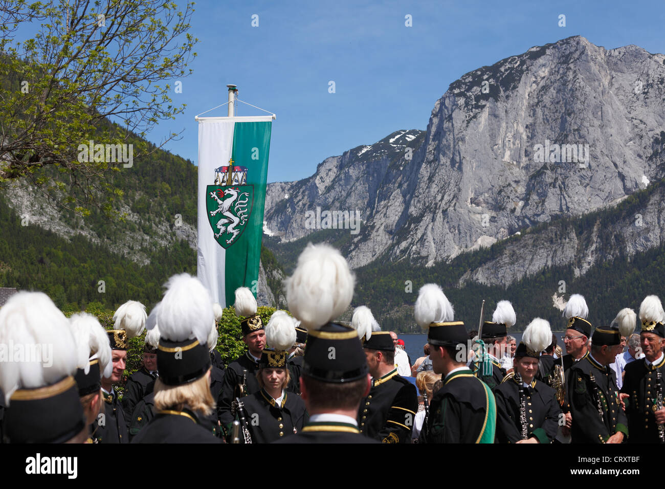 Austria, Styria, People celebrating Daffodil Festival at Altaussee