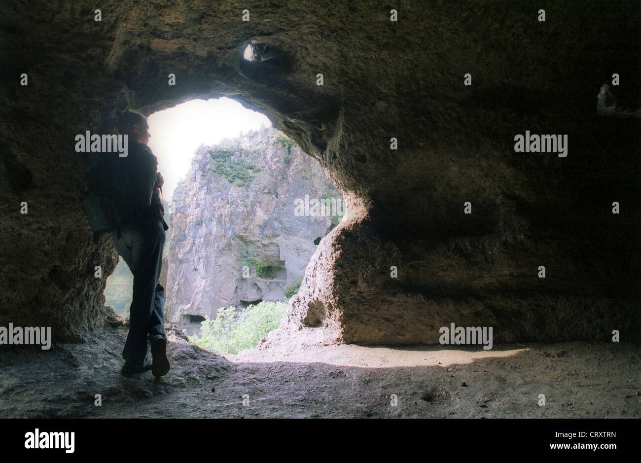 Prehistoric cave in the Ardeche, France Stock Photo