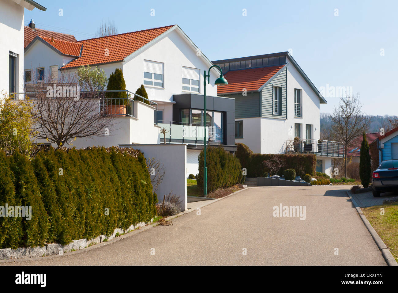 Germany, Baden Wurttemberg, Winnenden, Modern detached houses Stock