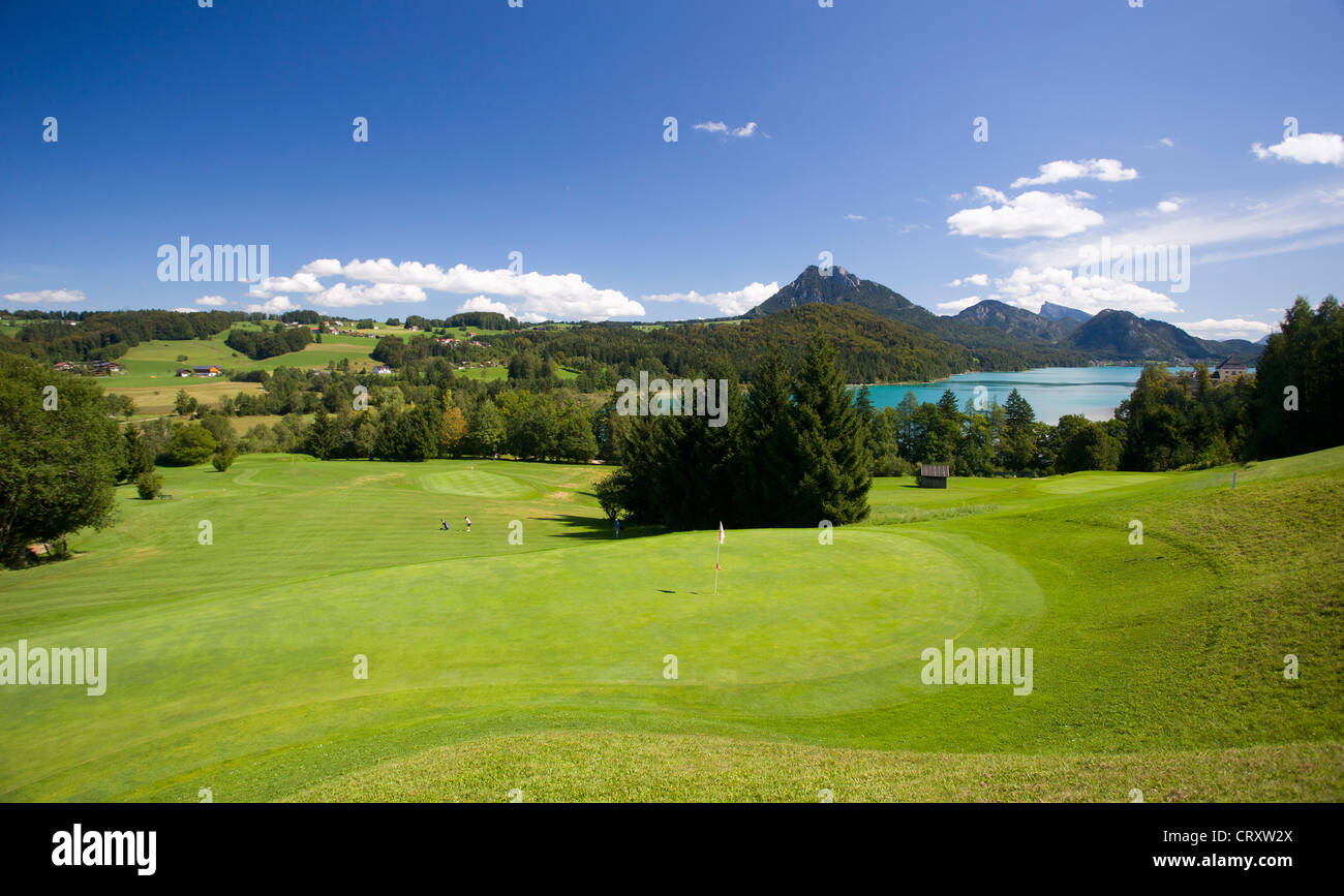 Austria, Fuschl am See, View of golf course Stock Photo