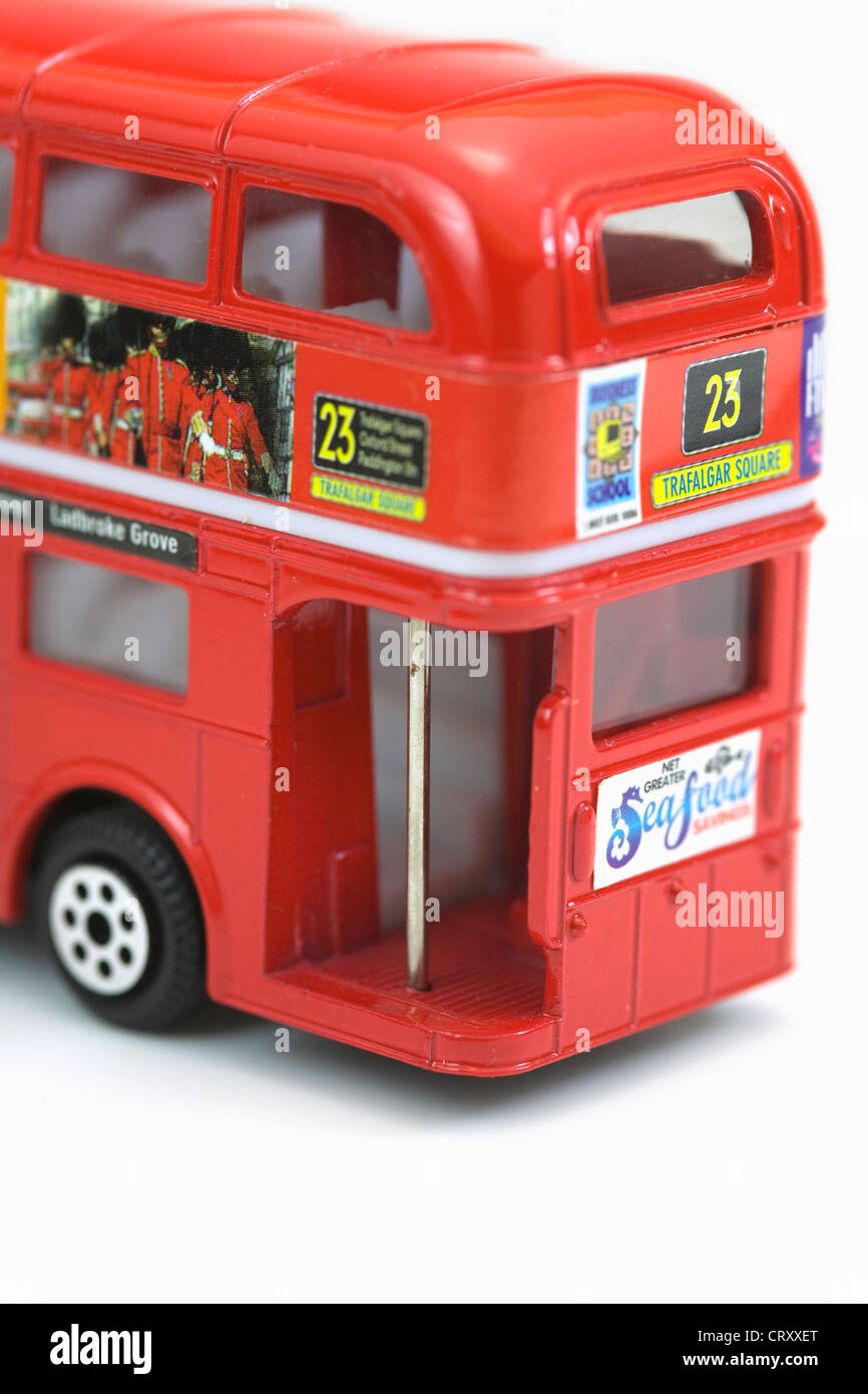 red Die cast miniature London Route Master bus Stock Photo - Alamy