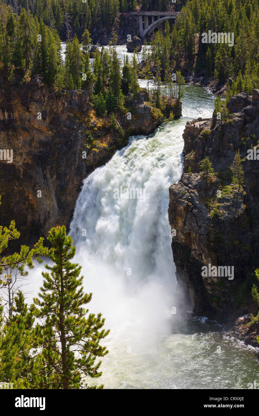 Upper Falls at the Yellowstone river in Yellowstone National Park, Wyoming, USA Stock Photo