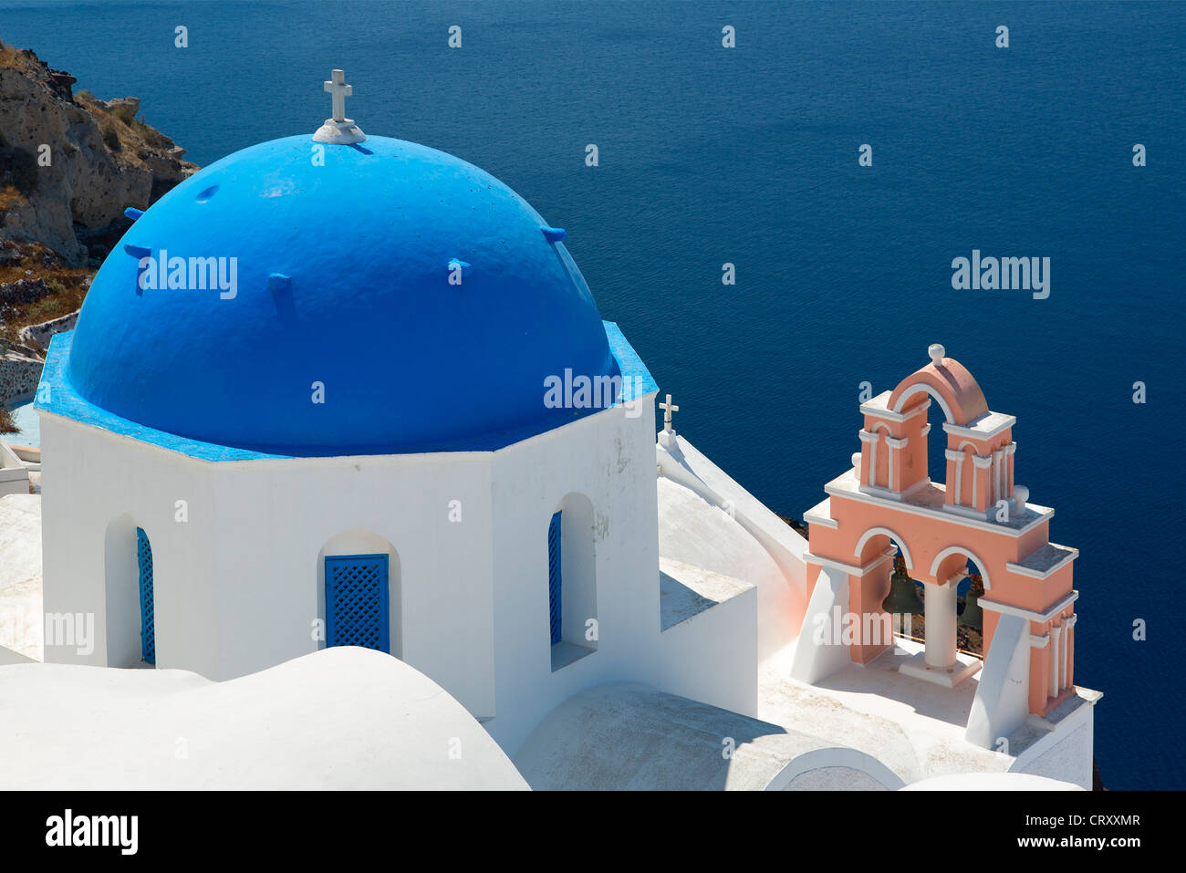 Santorini, Orthodox Church in Oia Stock Photo