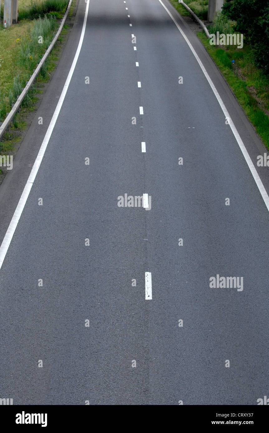 Empty A45 motorway in Northamptonshire Stock Photo