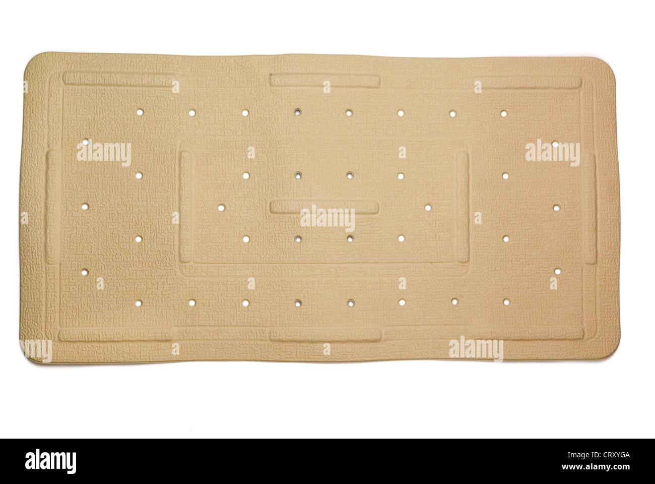 Anti-fungal, slip resistant rubber bath mat isolated on white Stock Photo