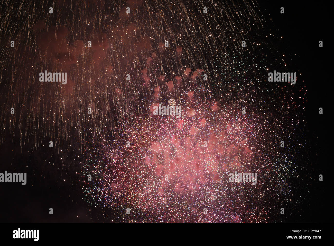 Fireworks that look like a scene from outer space Stock Photo Alamy