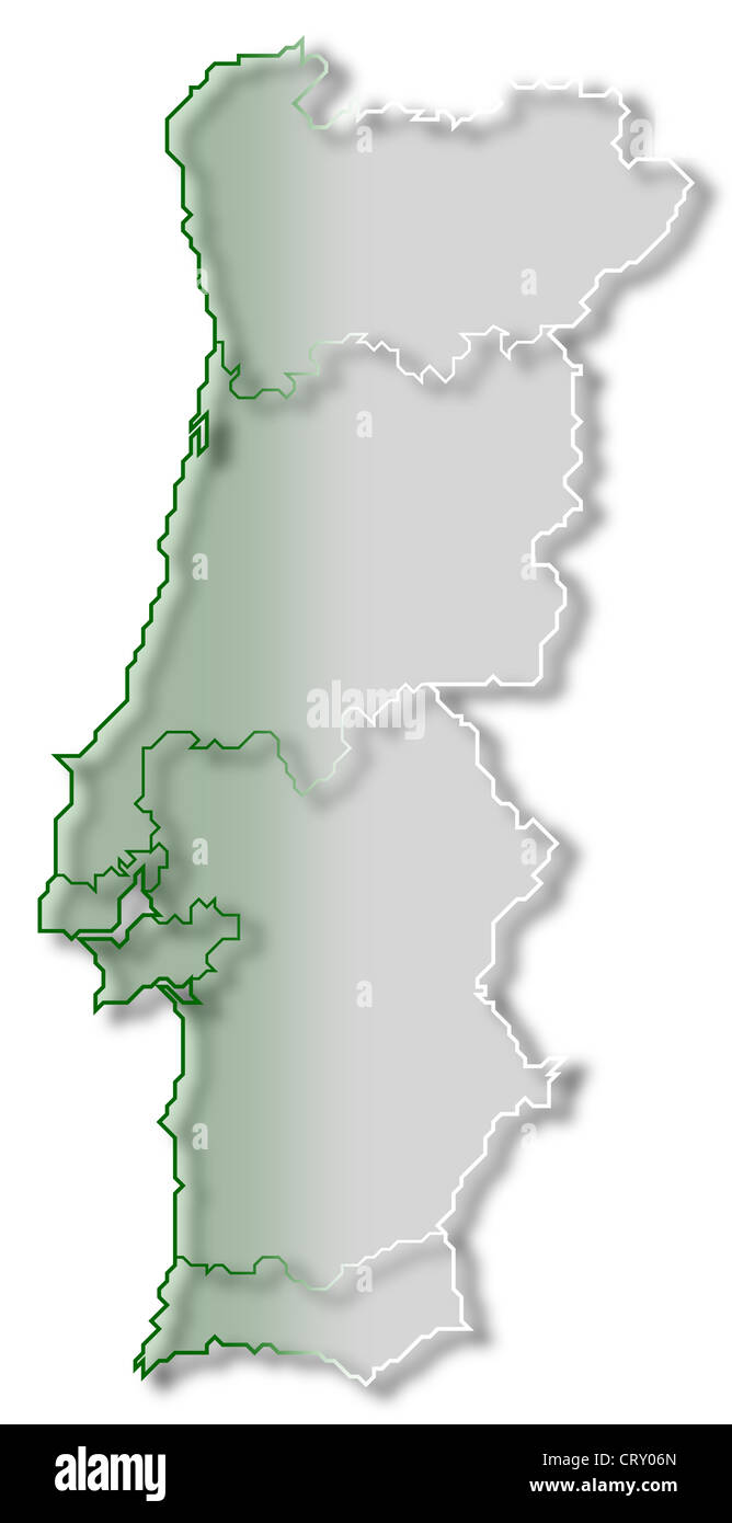 Political Map Of Portugal With The Several Regions Stock Photo Alamy Political Map Of Portugal With The Several Regions CRY06N 