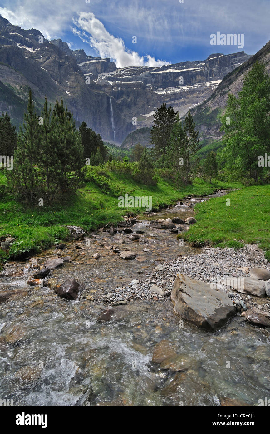 The Cirque de Gavarnie and the Gavarnie Falls / Grande Cascade, highest ...