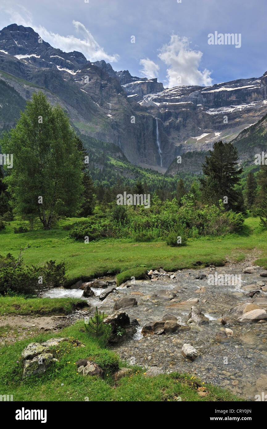 The Cirque de Gavarnie and the Gavarnie Falls / Grande Cascade, highest ...