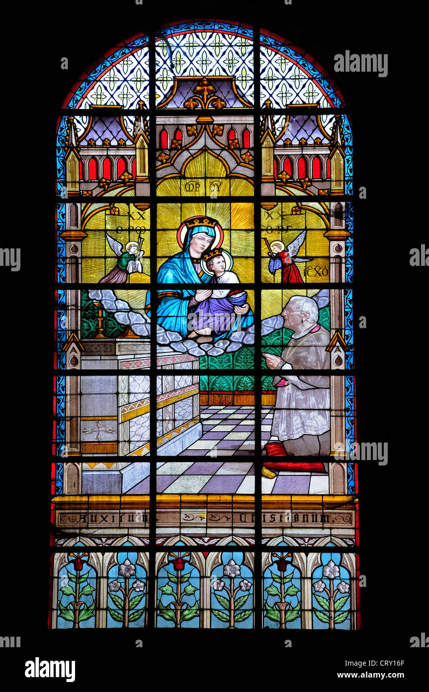 Namur, Belgium. Eglise St Jean-Baptiste / Church of St John the Baptist (16thC) Stained glass window Stock Photo