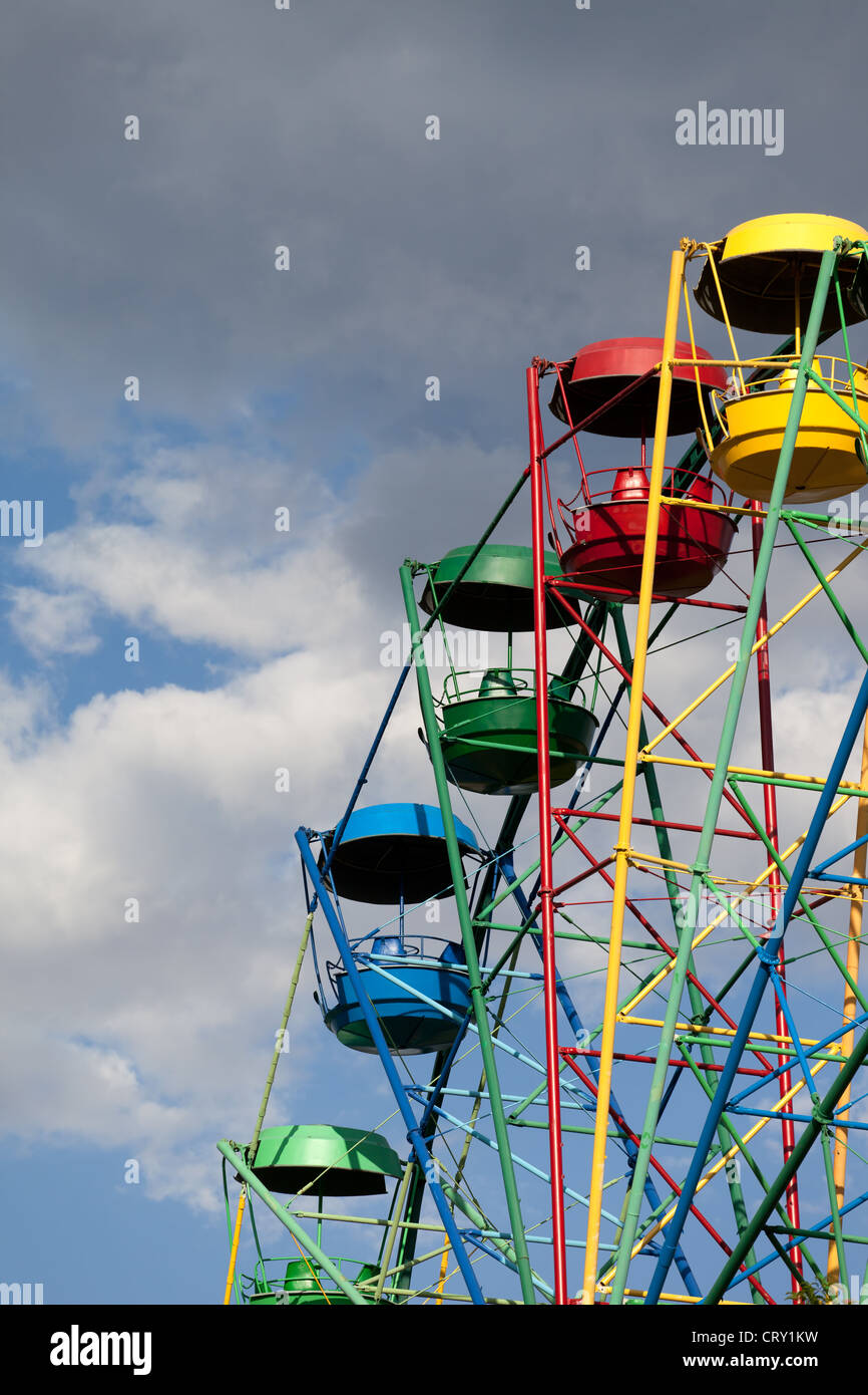 Ferris wheel against blue sky with clouds Stock Photo - Alamy