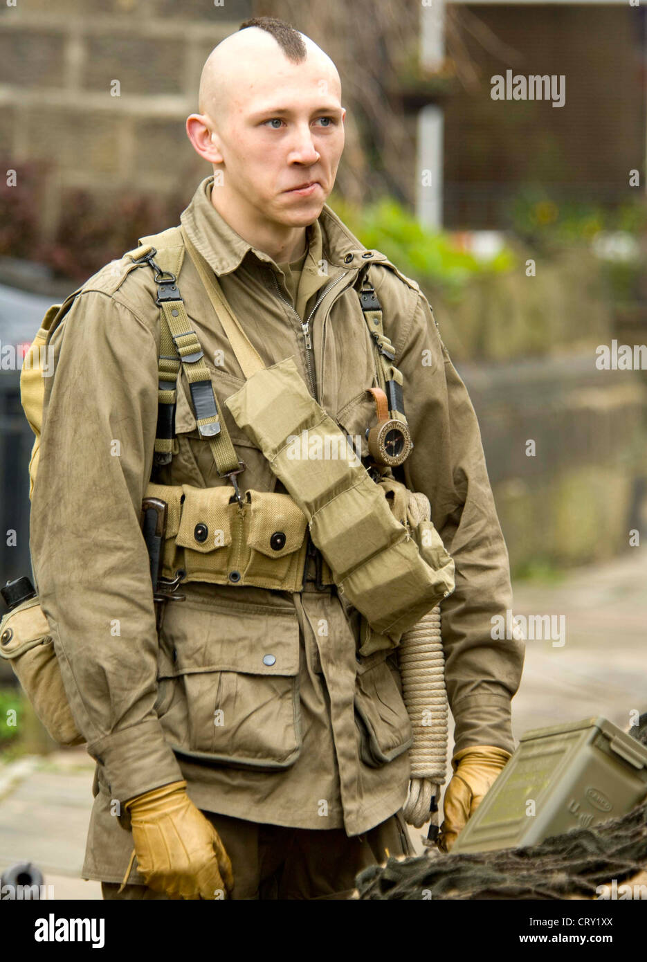 Us Soldier Sporting A Mohican At The Haworth 1940s Weekend Stock Photo Alamy