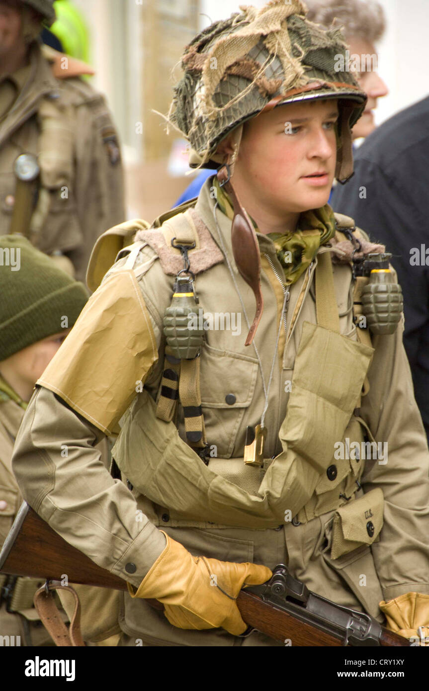 US soldier at the Haworth 1940s weekend Stock Photo