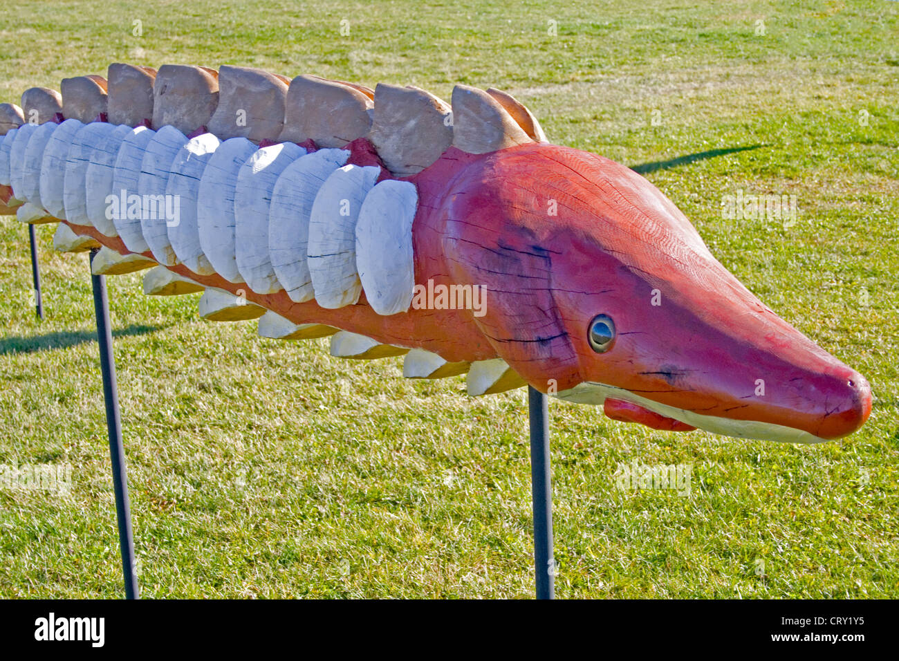 Sturgeon by Robert Ressler, exhibited in an outside art gallery. Franconia Sculpture Park Franconia Minnesota MN USA Stock Photo
