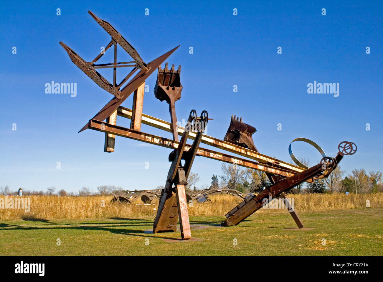 Johnny Appleseed outside sculpture by Mark di Suvero. Franconia Sculpture Park Franconia Minnesota MN USA Stock Photo