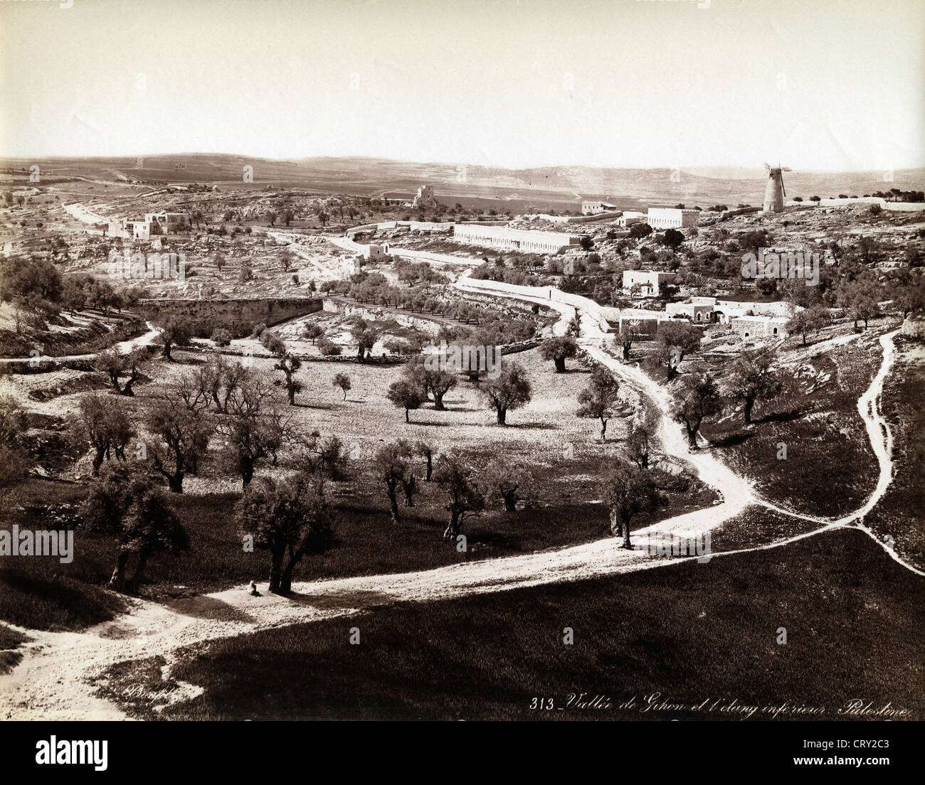 Gihon Valley, Palestine, by Felix Bonfils, ca 1880 Stock Photo