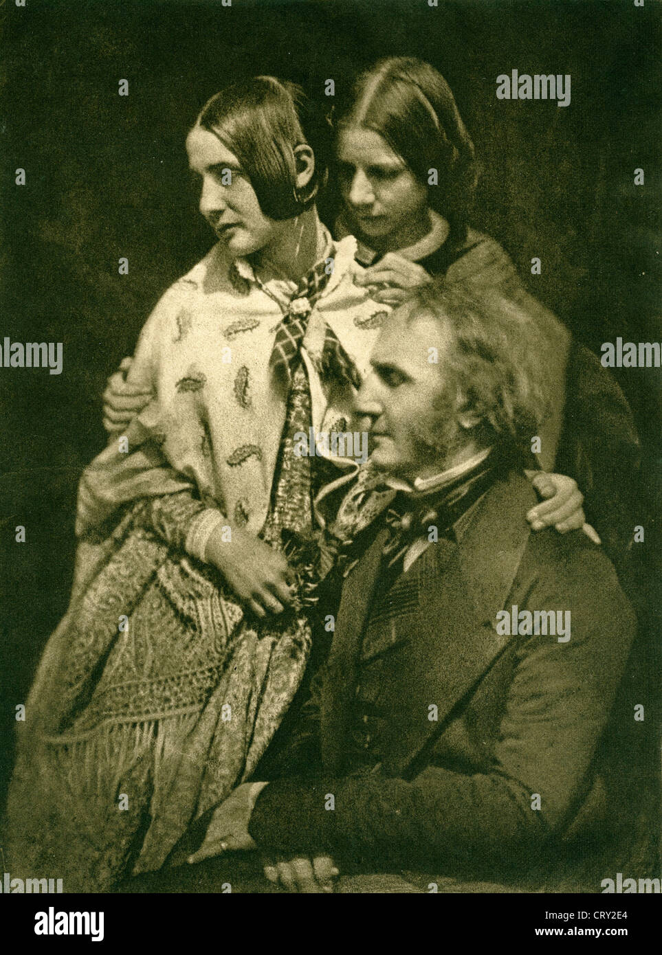 A Family Group, ca 1845, by David Octavius Hill an Robert Adamson Stock Photo