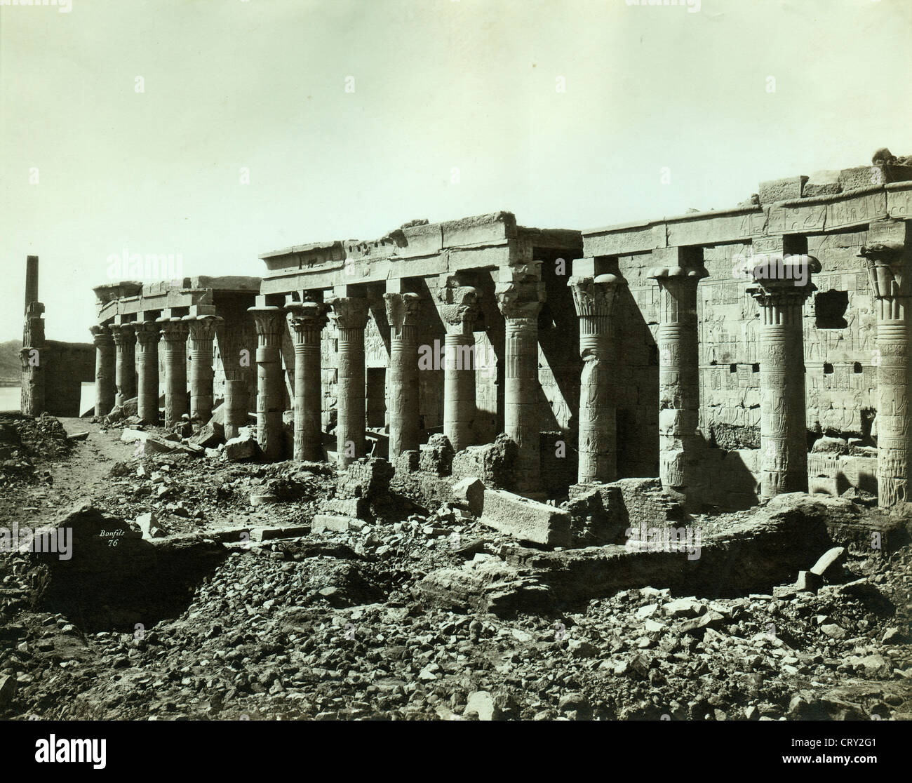 Temple, Philae, Egypt, 1876, by Felix Bonfils Stock Photo