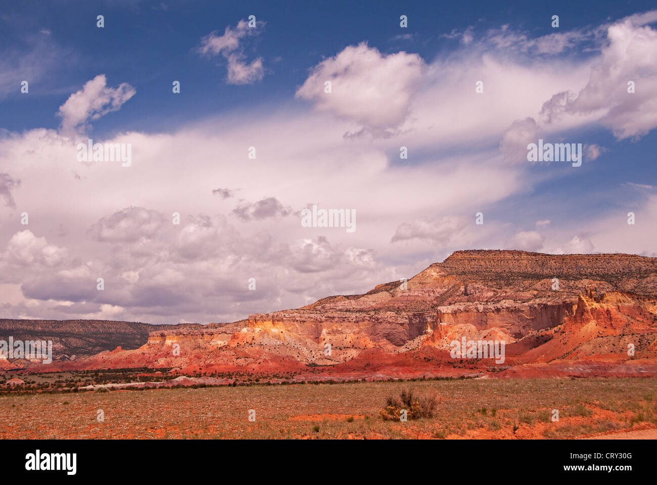 Panoramic landscape as seen from Ghost Ranch, Abiquiu, New Mexico Stock Photo